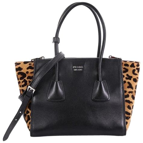 Prada Twin Pocket Tote Glace Calf with Cavallino Calf Hair Small 